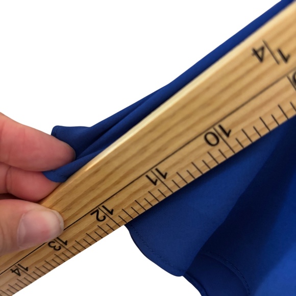 NWT Pleione Royal Blue Flutter Sleeve Peplum Blouse Size Small - Picture 9 of 9